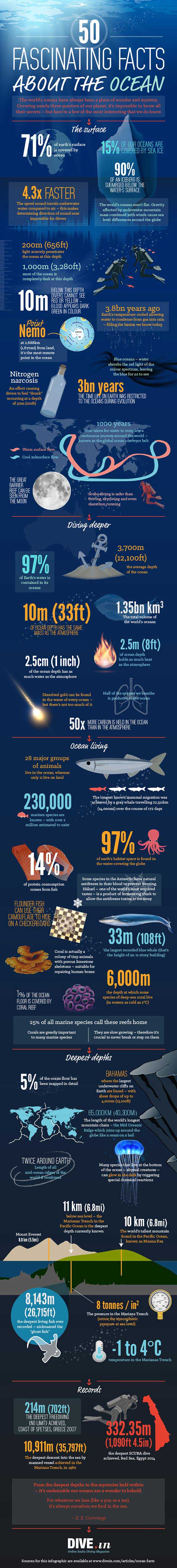 50 Fascinating Facts about the Ocean #infographic